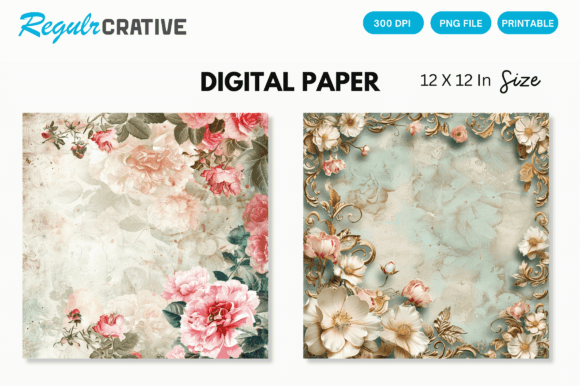 Download Wedding Bride Floral Digital Paper - Premium Resources