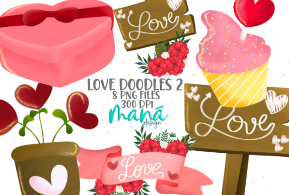 Download Watercolor Love Doodles 2 - Premium Resources