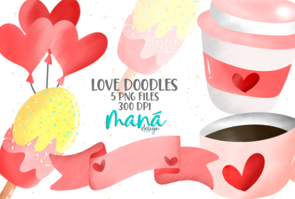 Download Watercolor Love Doodles - Premium Bundle